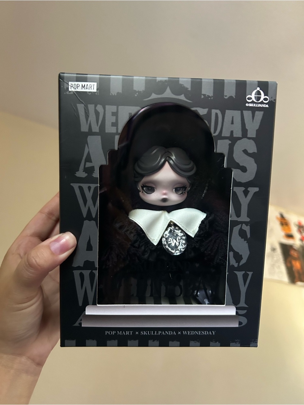 POP MART x SKULLPANDA Wednesday Doll - Black & White Gothic Collectible